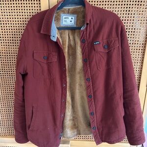 Jetty Men's Maroon Sherpa-Lined Jacket
